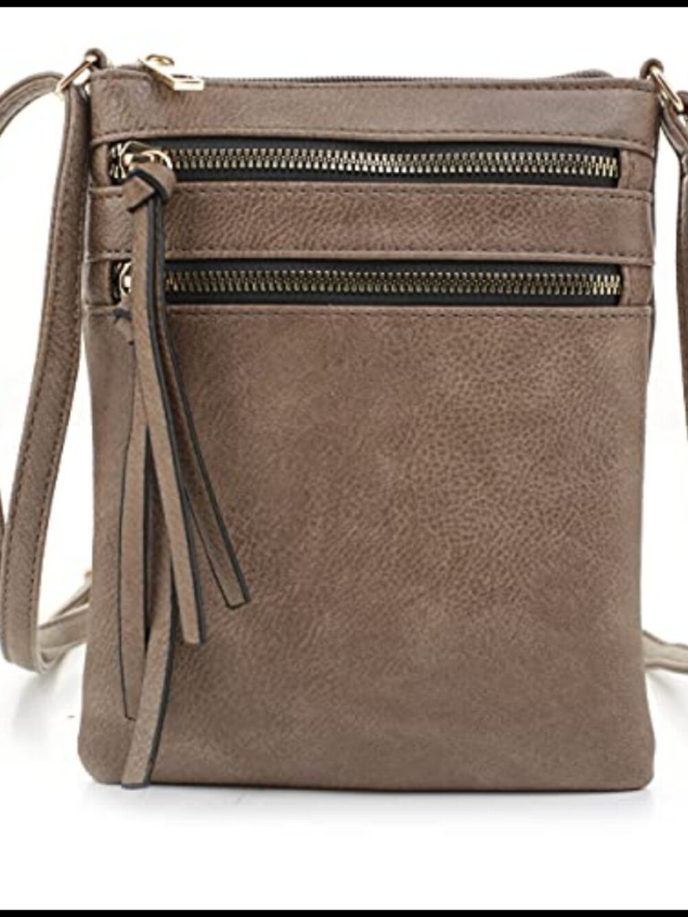 DELUXITY Crossbody Purse Bag PU Leather Shoulder Bag Multi Pocket Zipper Purse